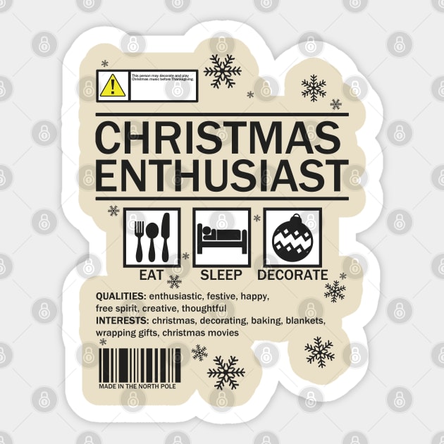 Christmas enthusiast label Sticker by hoddynoddy